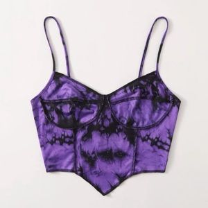 SHEIN Purple Black Tye Dye Spaghetti Strap Crop Top